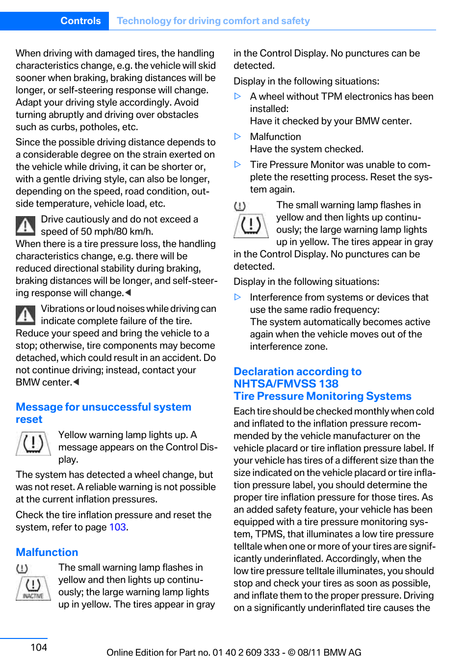 BMW 2012 3 Series M3 Сoupe User Manual | Page 105 / 314