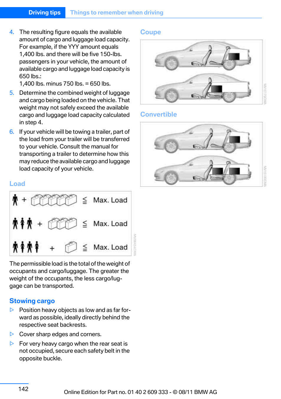 BMW 2012 3 Series M3 Сoupe User Manual | Page 143 / 314