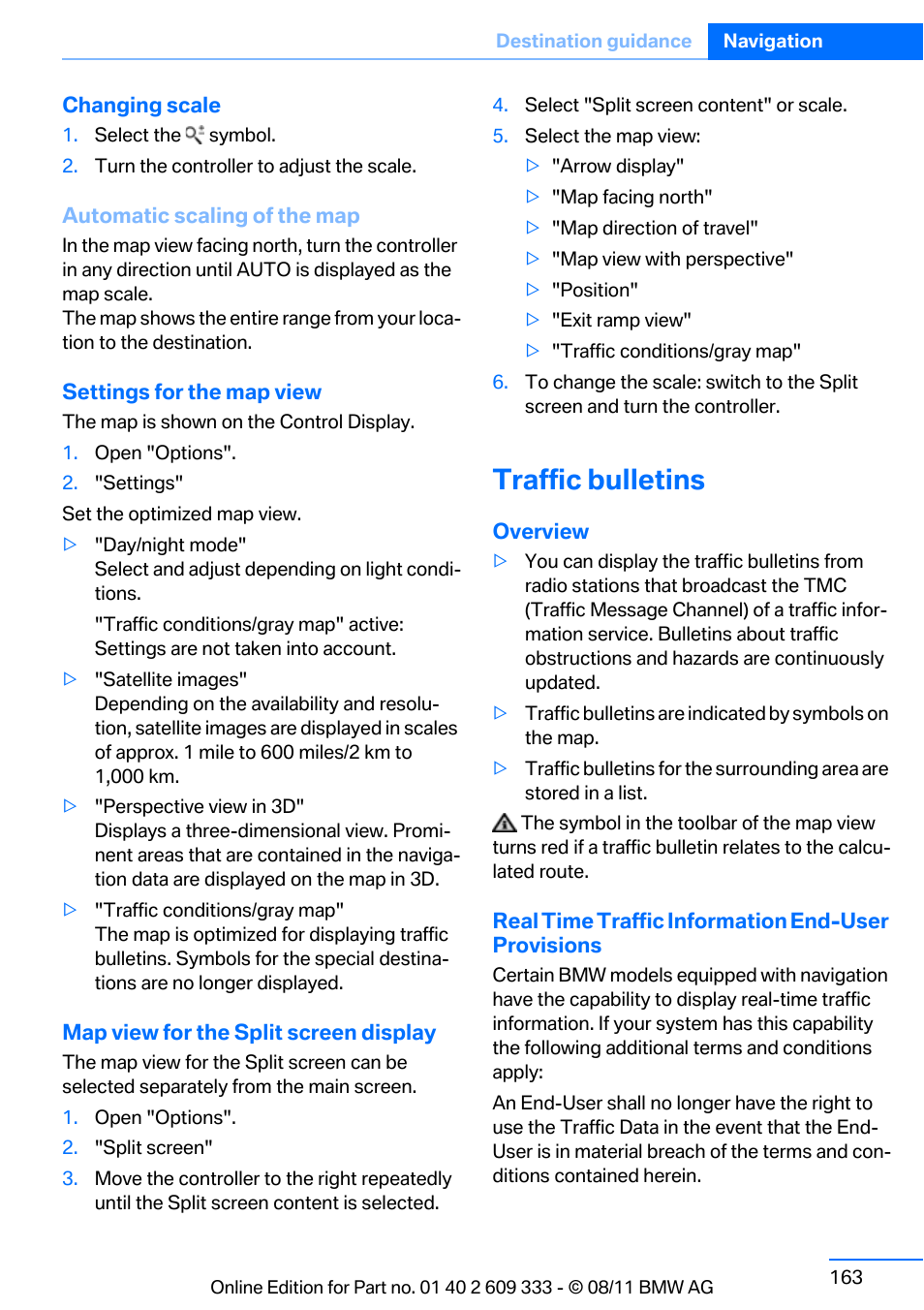 Traffic bulletins | BMW 2012 3 Series M3 Сoupe User Manual | Page 164 / 314