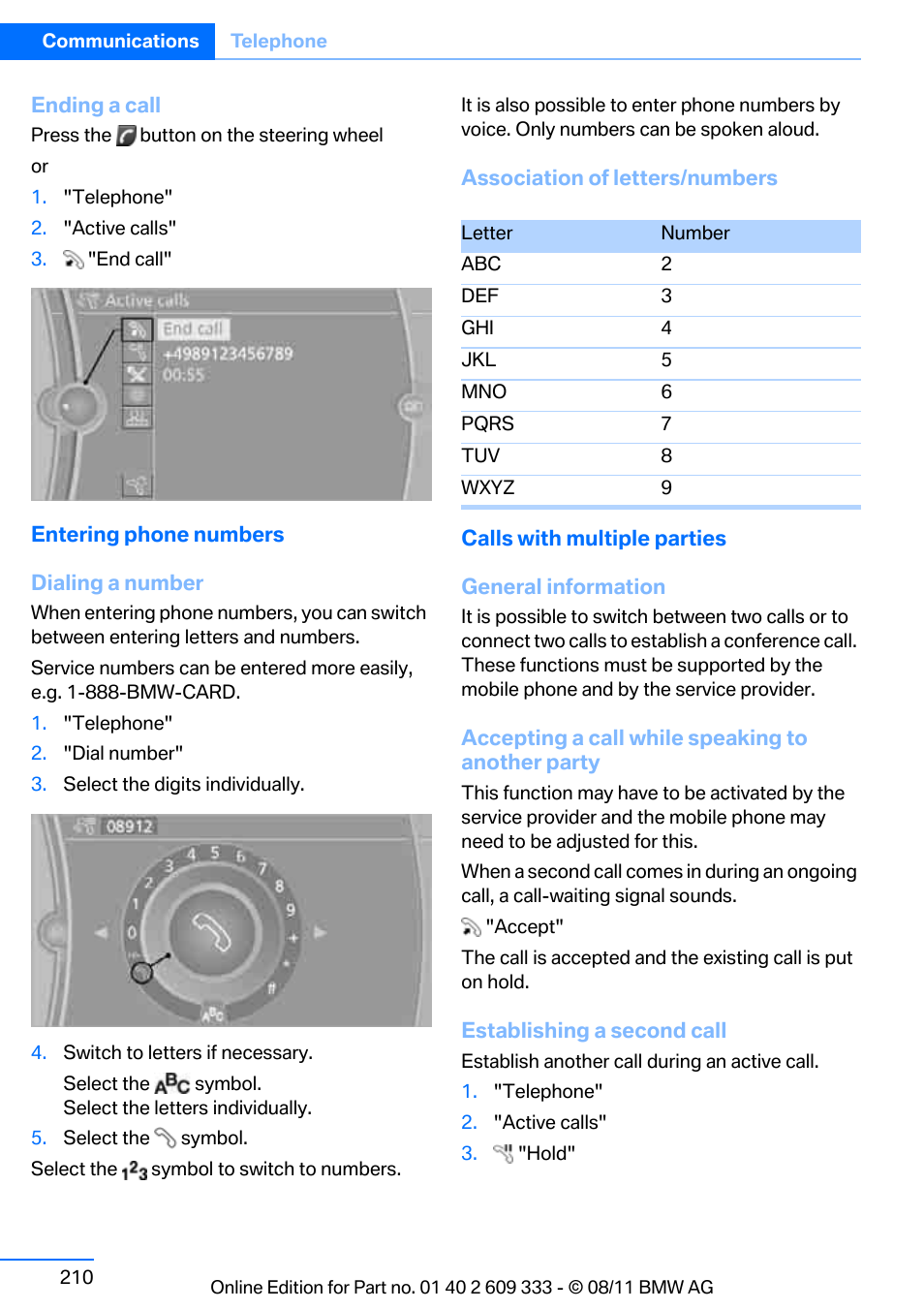 BMW 2012 3 Series M3 Сoupe User Manual | Page 211 / 314