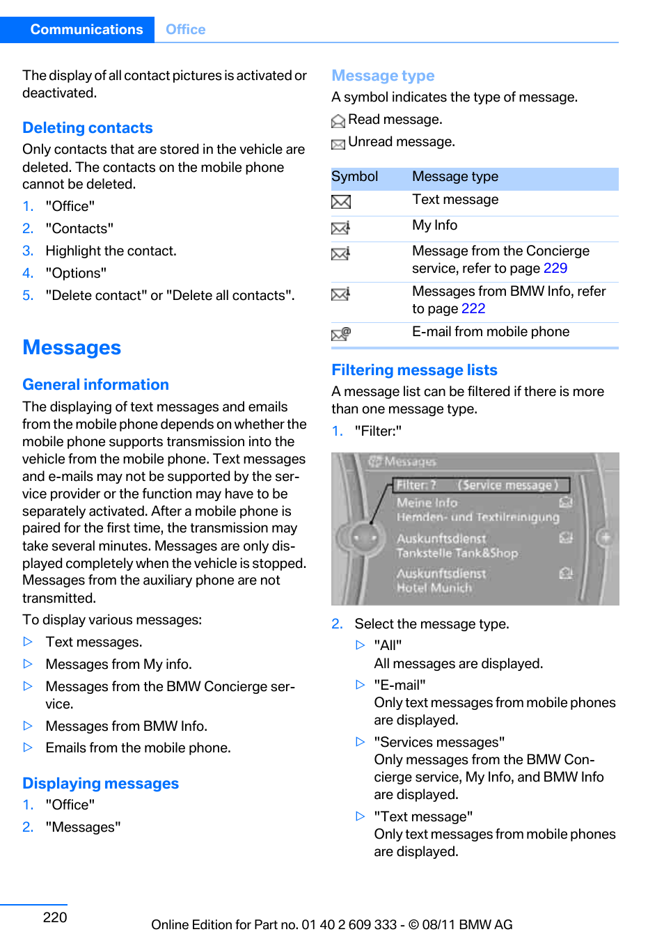 Messages | BMW 2012 3 Series M3 Сoupe User Manual | Page 221 / 314