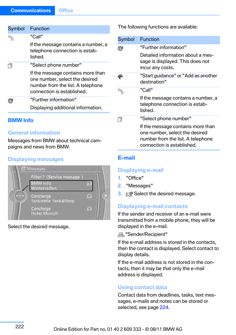 BMW 2012 3 Series M3 Сoupe User Manual | Page 223 / 314