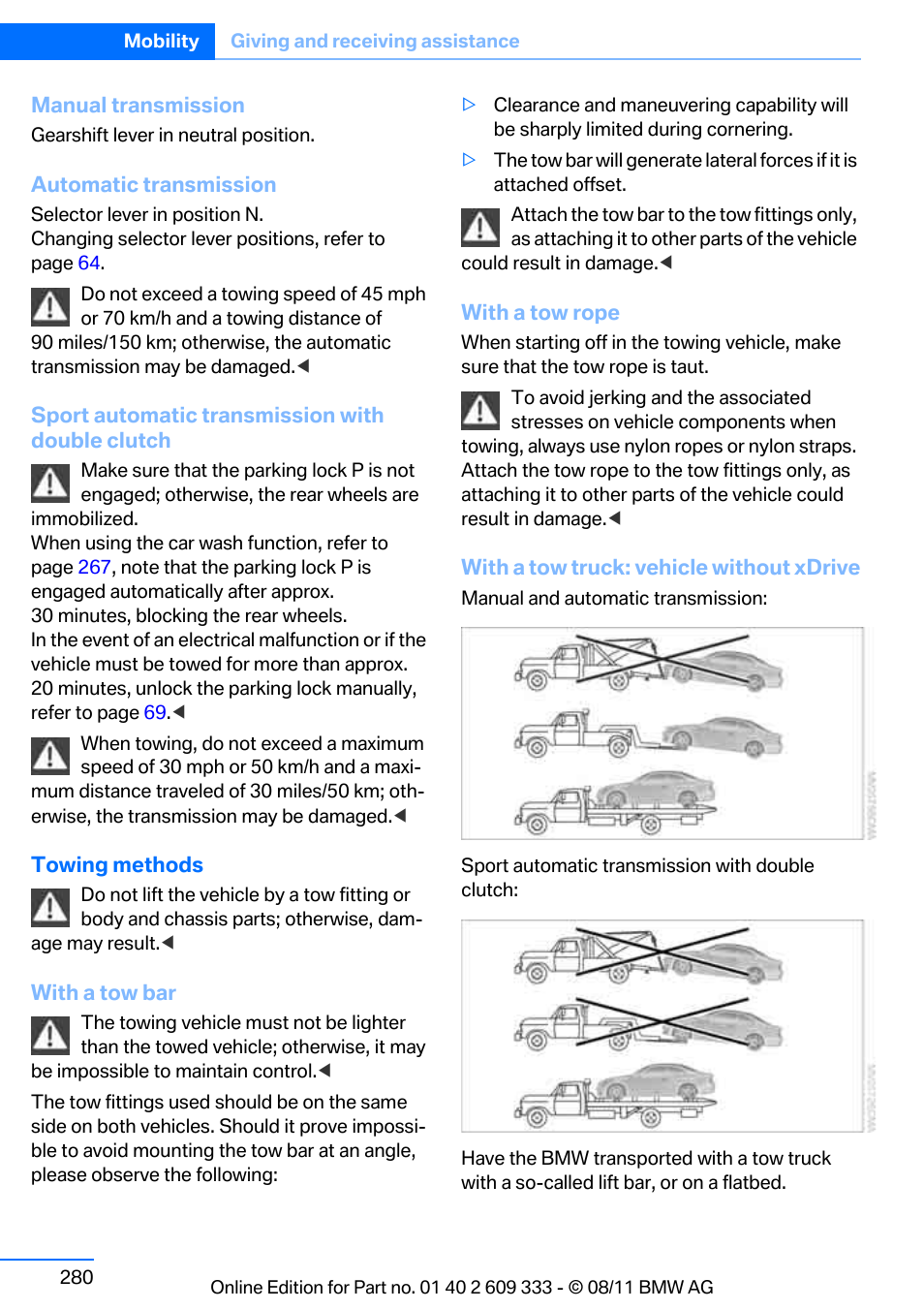 BMW 2012 3 Series M3 Сoupe User Manual | Page 281 / 314