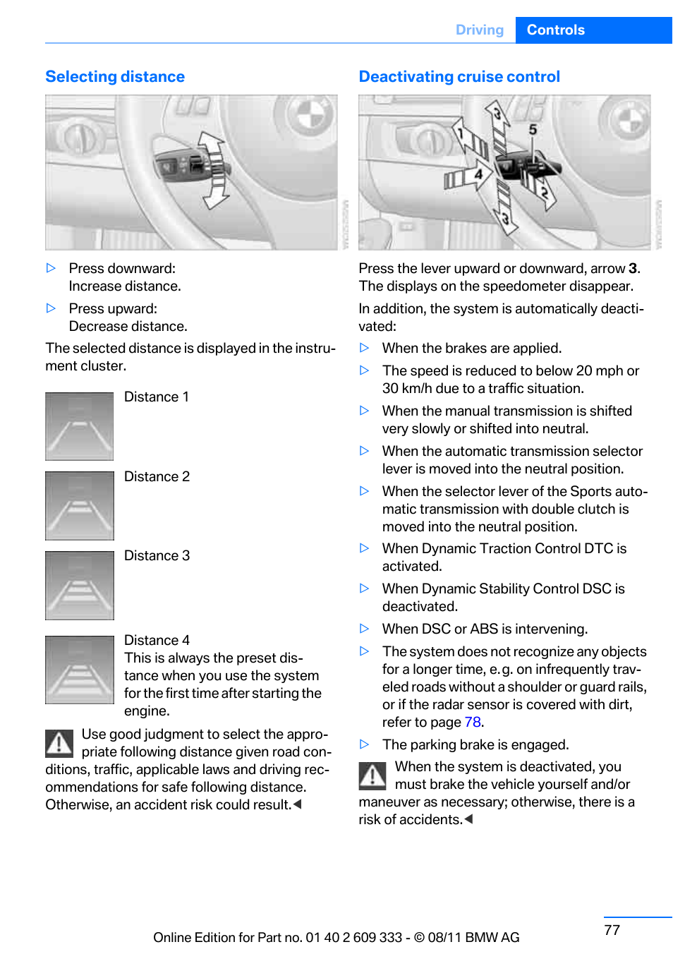 BMW 2012 3 Series M3 Сoupe User Manual | Page 78 / 314
