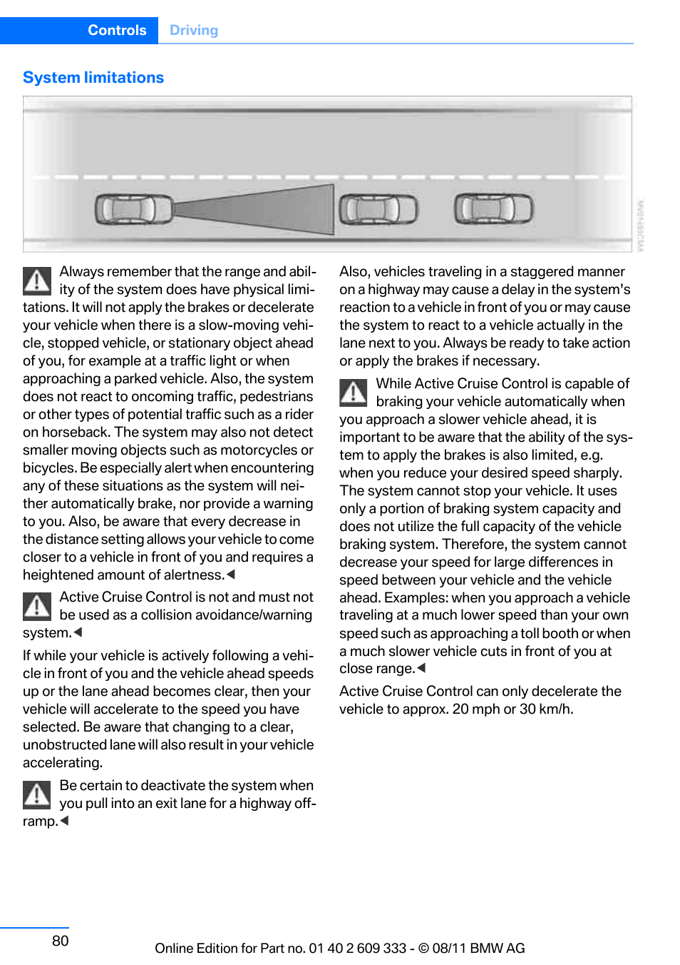 To the system limitations section beginning on | BMW 2012 3 Series M3 Сoupe User Manual | Page 81 / 314