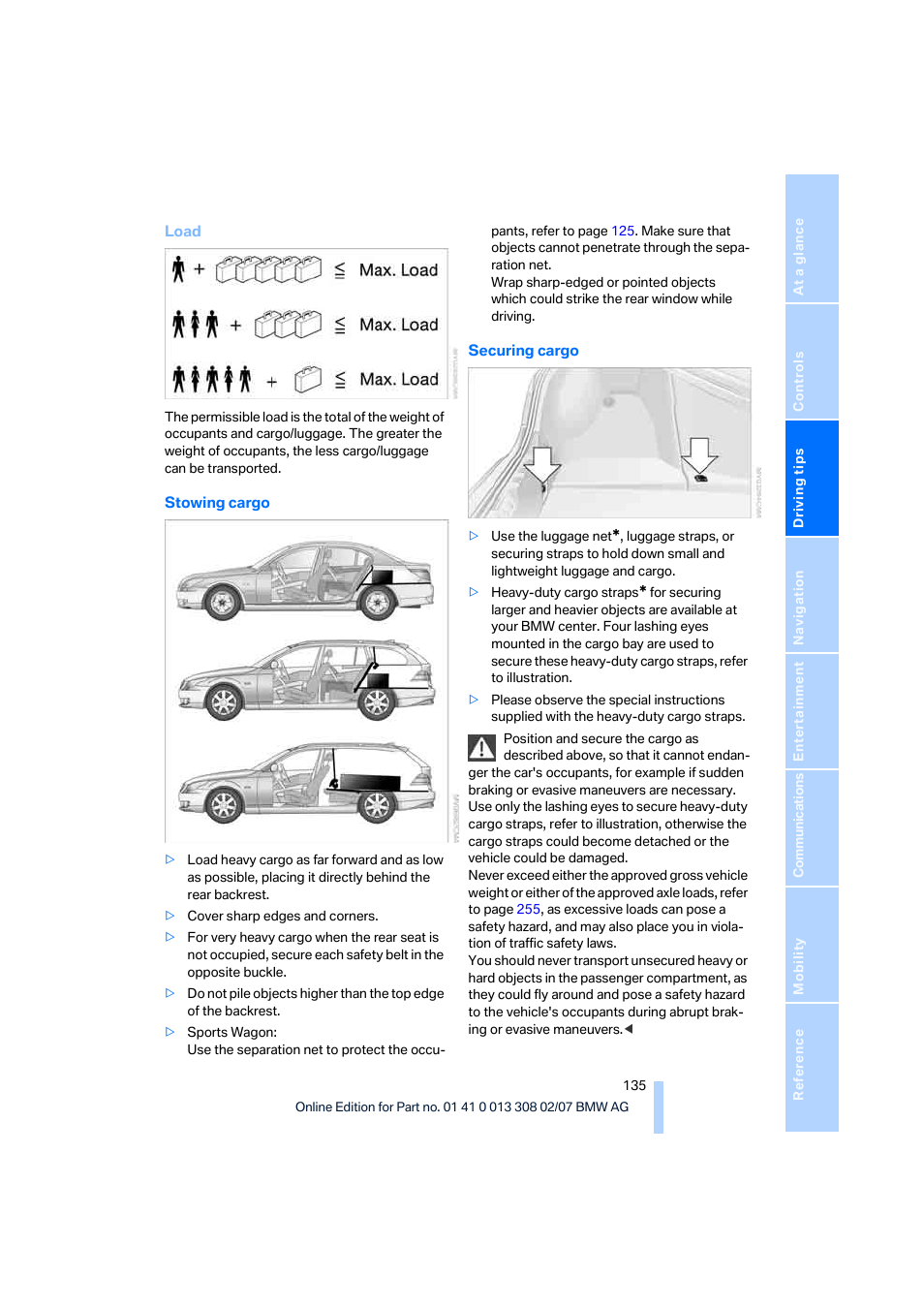 BMW 2007 550I Sedan User Manual | Page 137 / 286