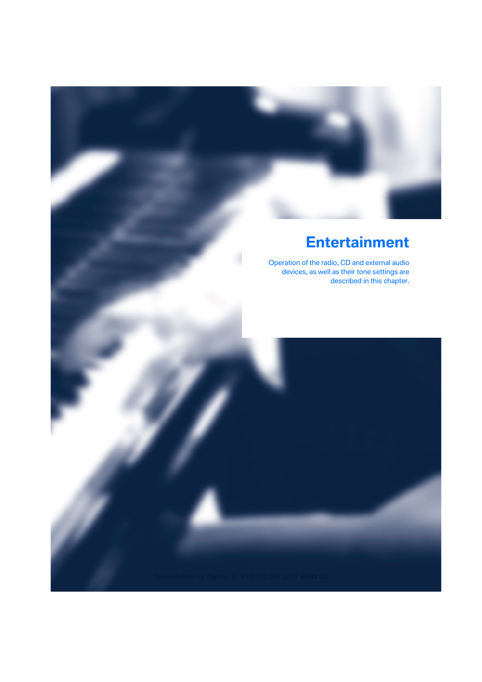 Entertainment | BMW 2007 550I Sedan User Manual | Page 167 / 286