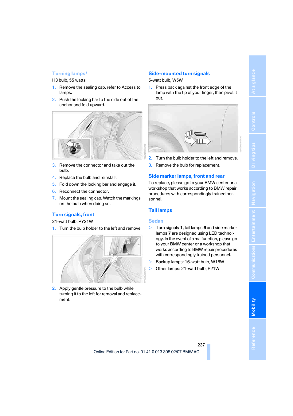 BMW 2007 550I Sedan User Manual | Page 239 / 286