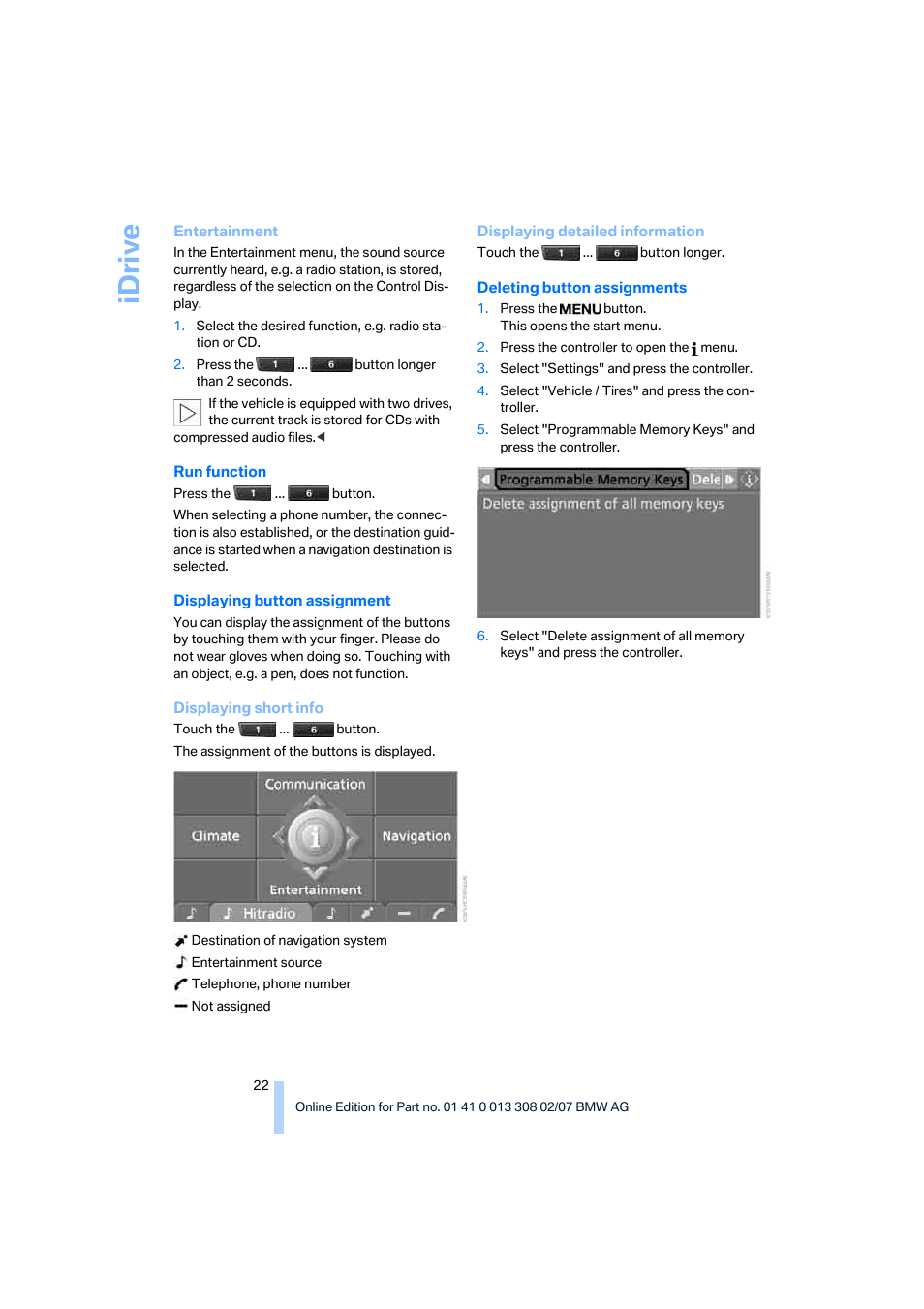 Idriv e | BMW 2007 550I Sedan User Manual | Page 24 / 286