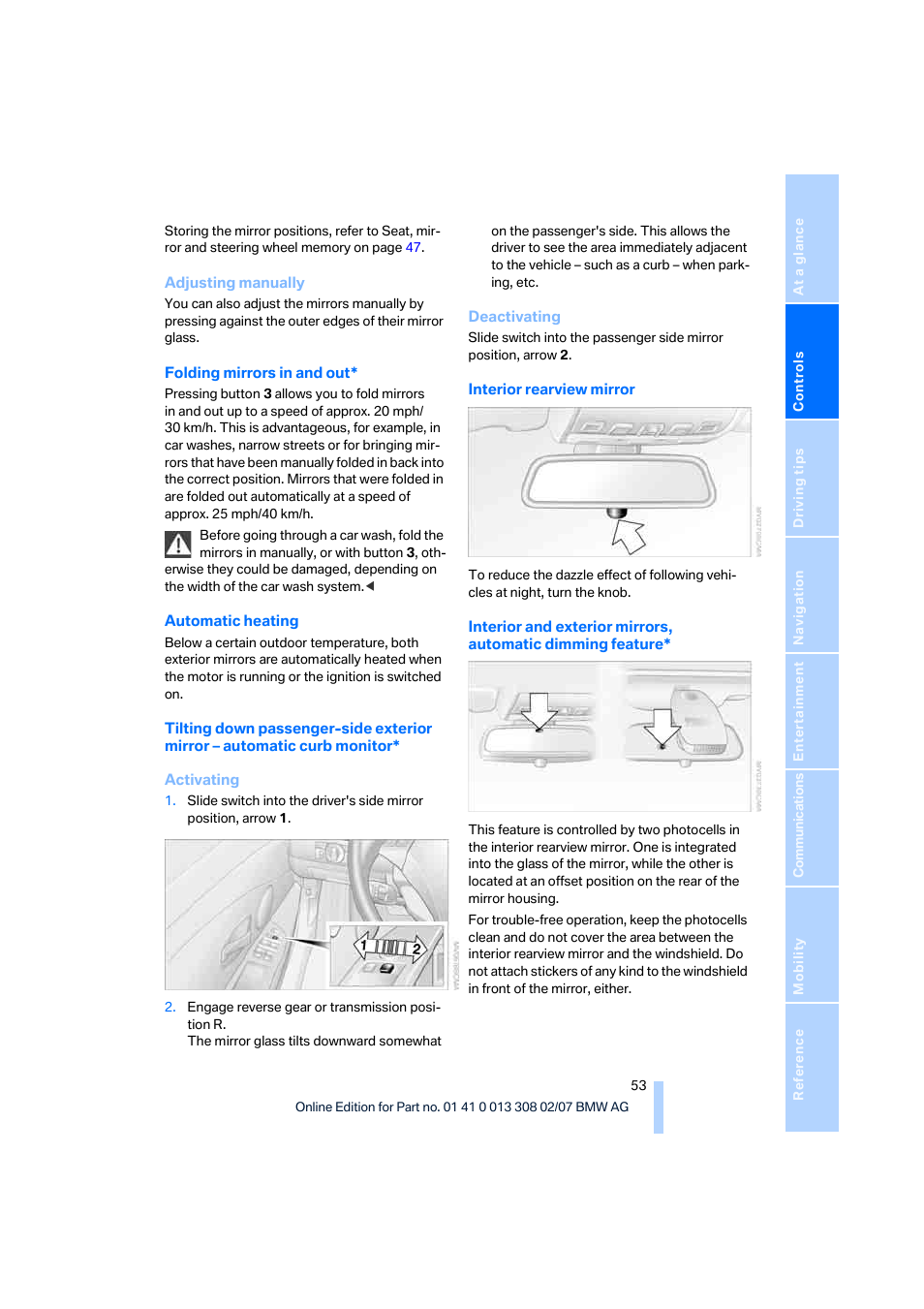 BMW 2007 550I Sedan User Manual | Page 55 / 286