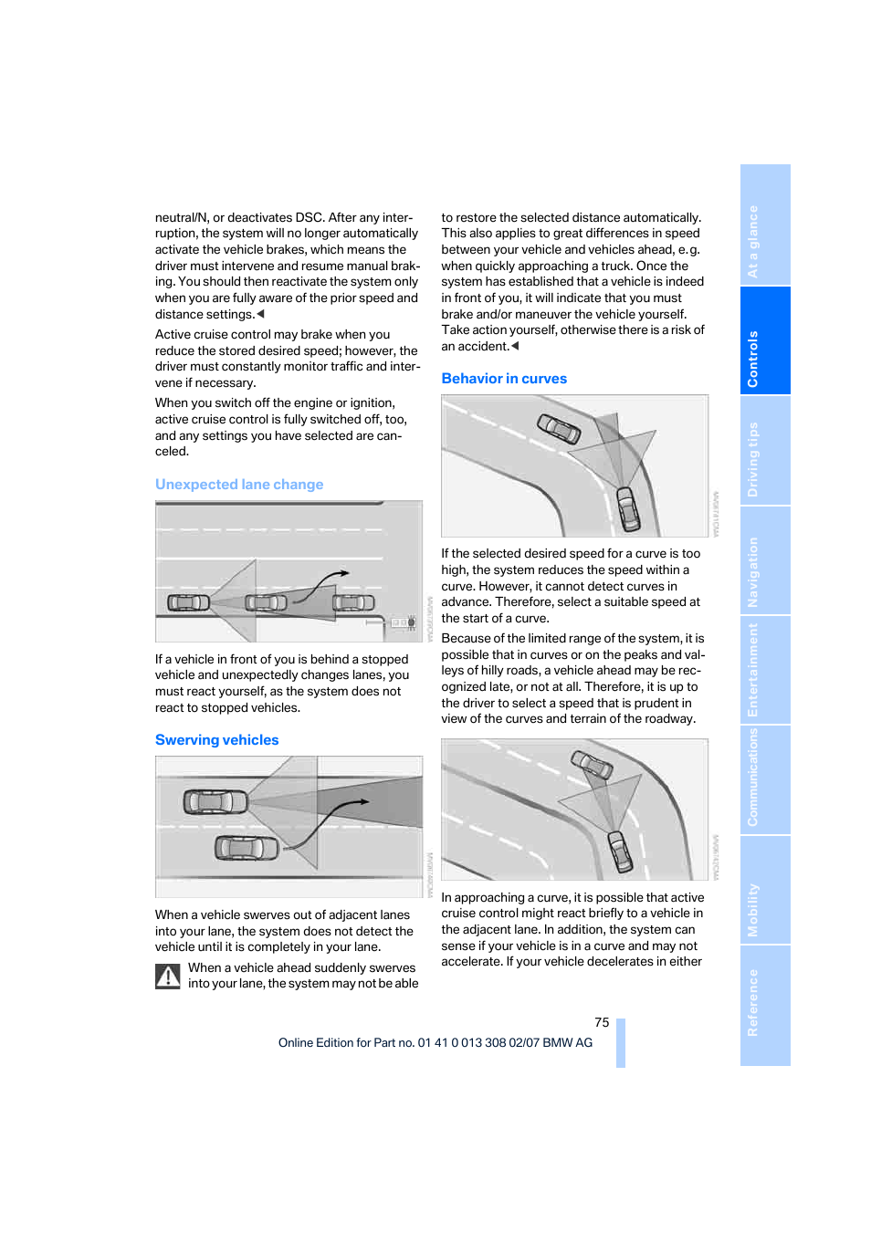 BMW 2007 550I Sedan User Manual | Page 77 / 286