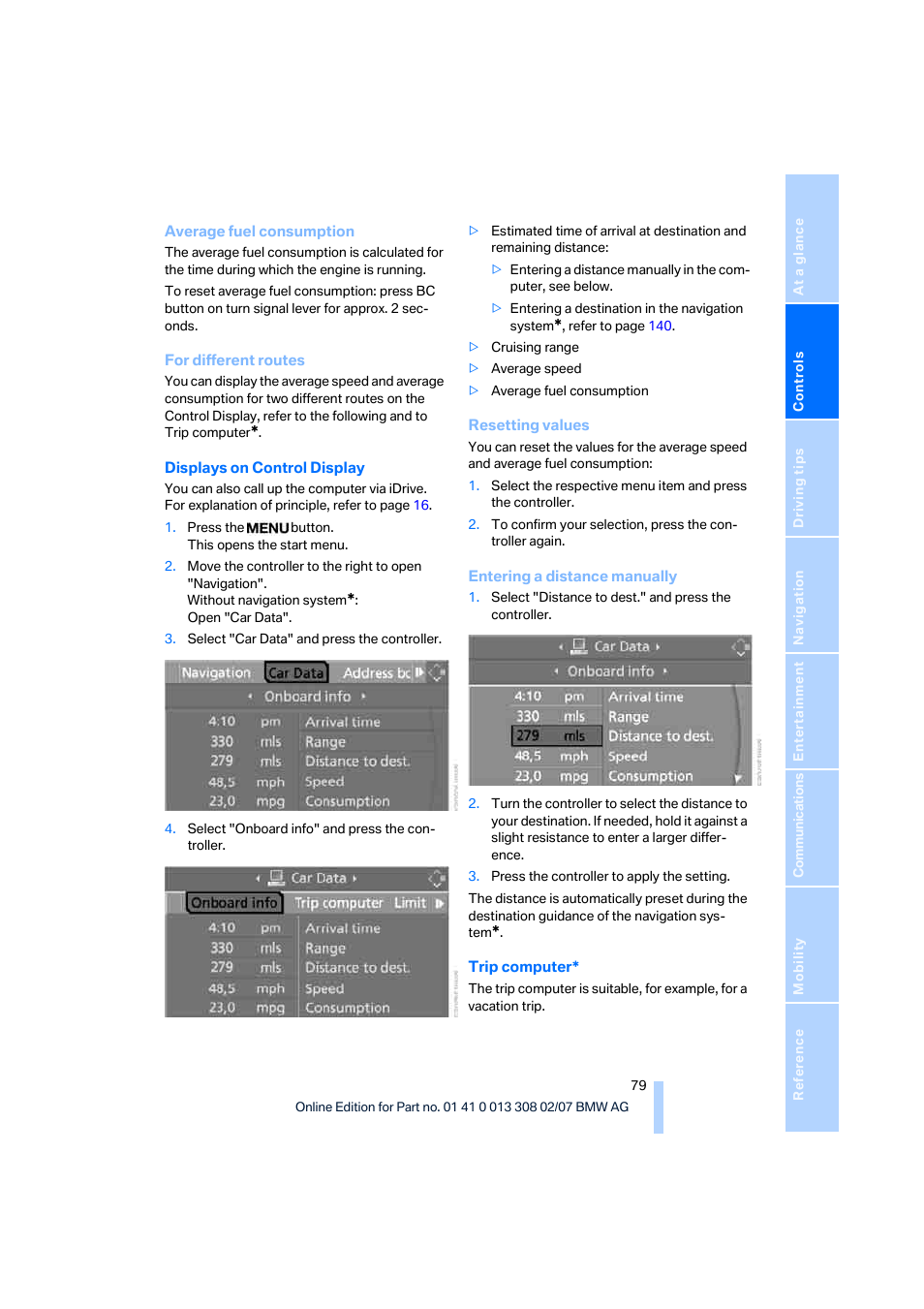 BMW 2007 550I Sedan User Manual | Page 81 / 286