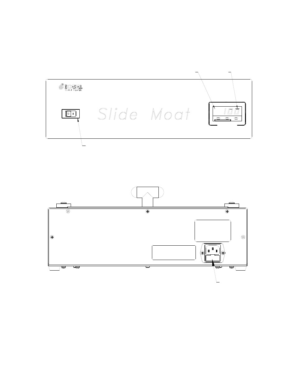 Figure 1, Front panel, Figure 2 | Rear of unit, Figure 1 front panel, Figure 2 rear of unit | Boekel Scientific 240000-2 Slide Moat User Manual | Page 3 / 9