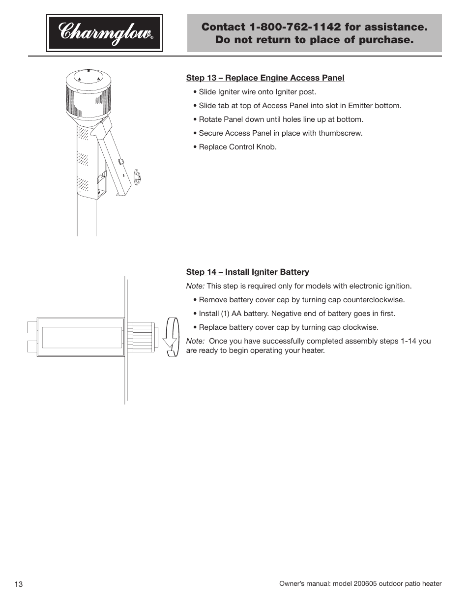 Blue Rhino Charmglow 200605 User Manual | Page 14 / 44