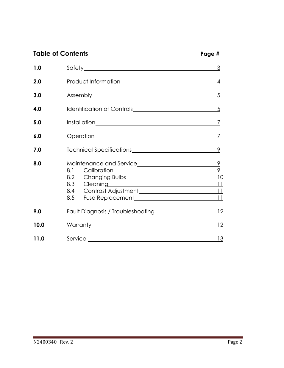 Boekel Scientific 234100-2 UV Crosslinker AH User Manual | Page 2 / 13