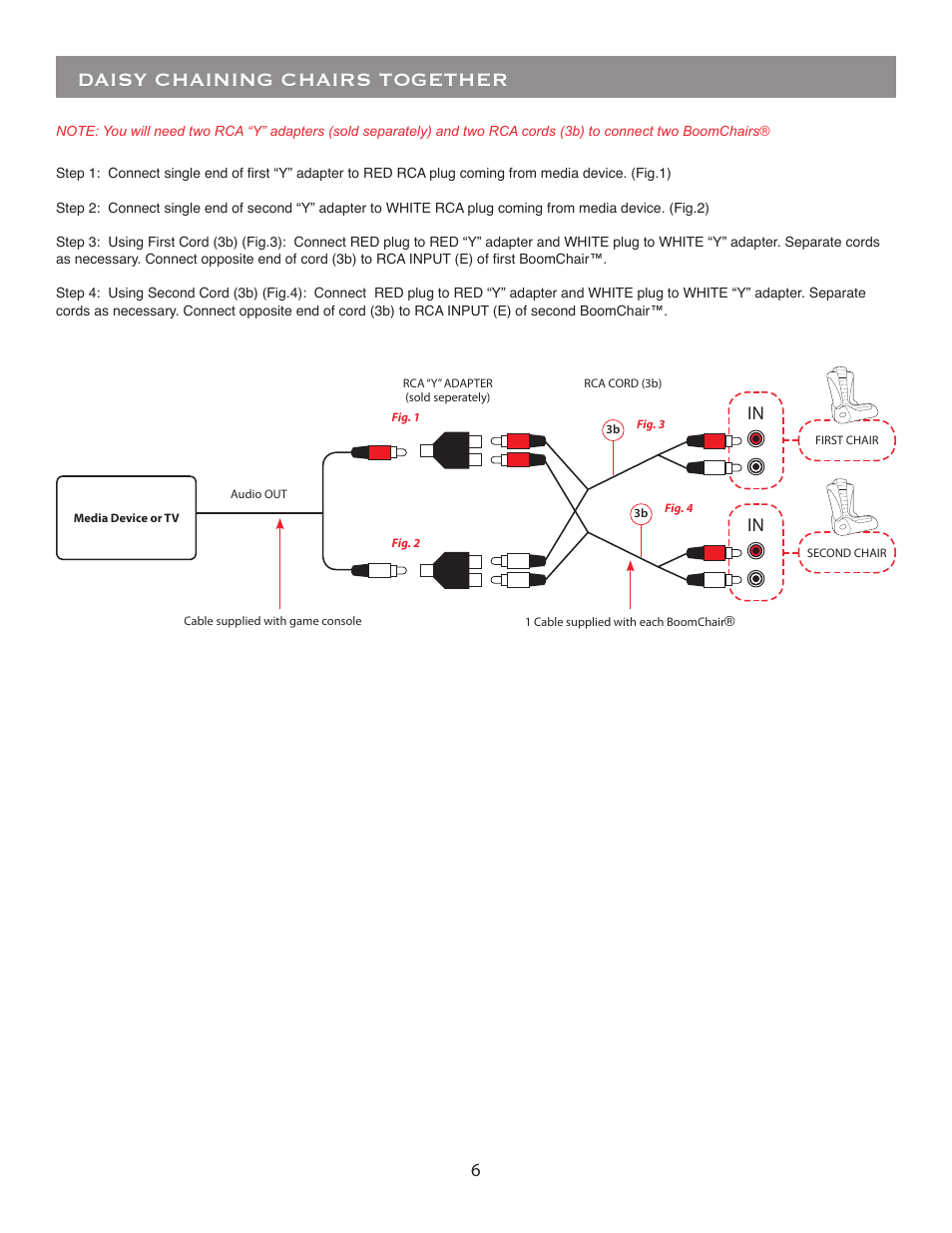 Daisy chaining chairs together | BoomChair Bot - Vibration User Manual | Page 6 / 8