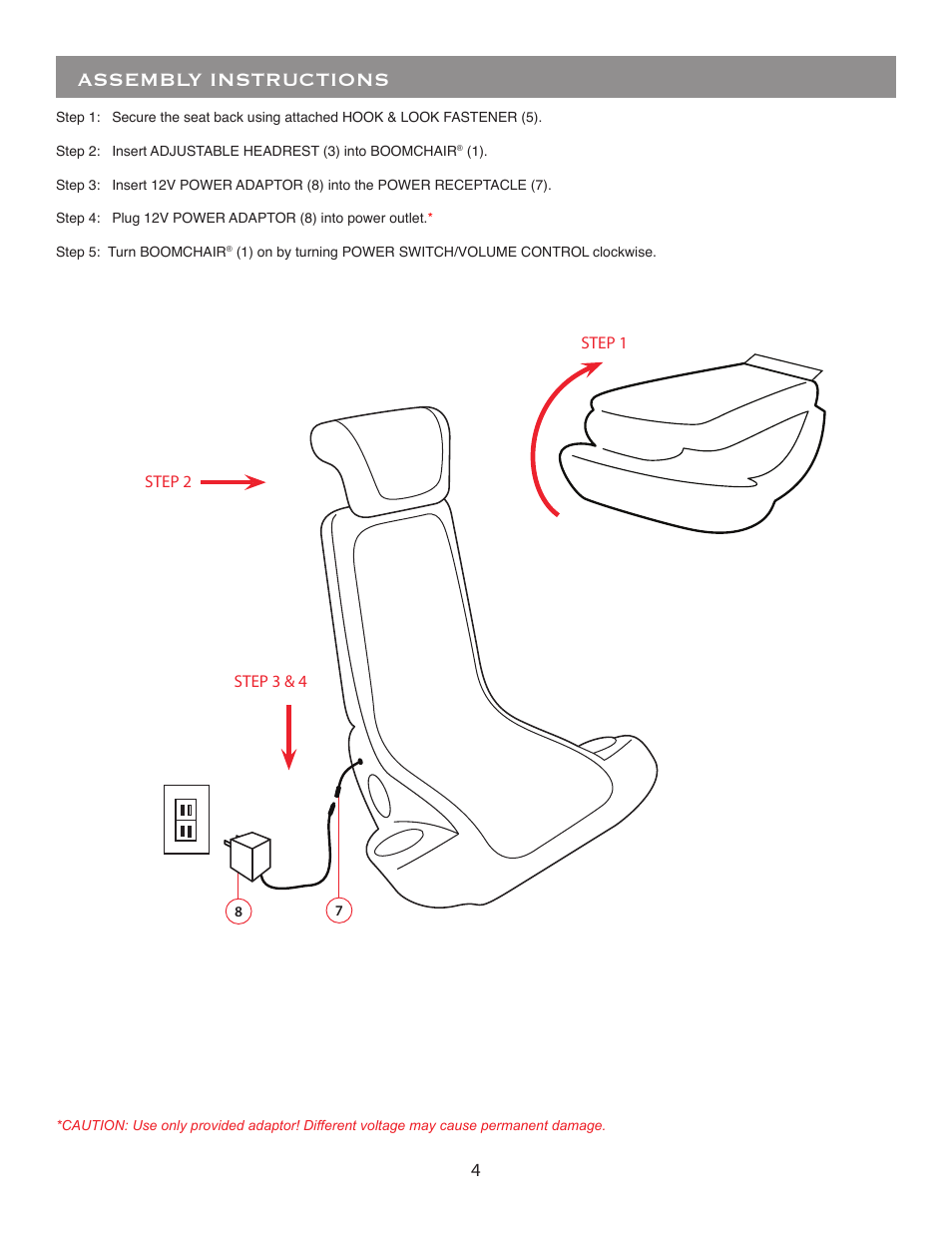 Assembly instructions | BoomChair HMR2 User Manual | Page 4 / 8