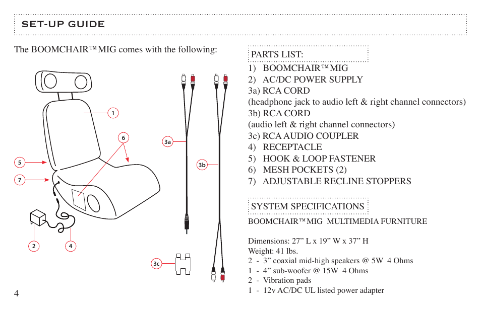 Set-up guide | BoomChair Mig User Manual | Page 4 / 12