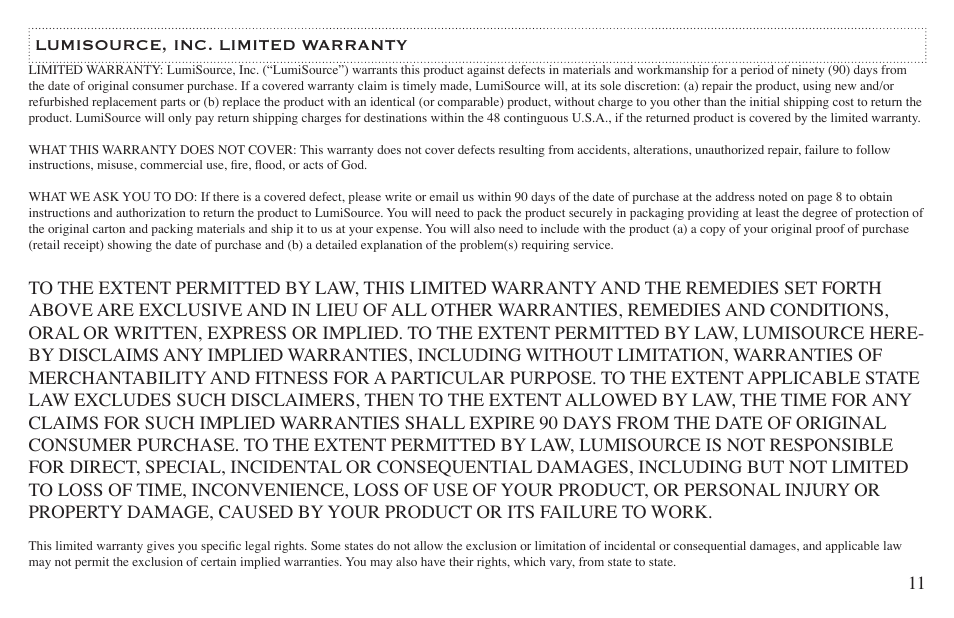BoomChair SVC User Manual | Page 11 / 12