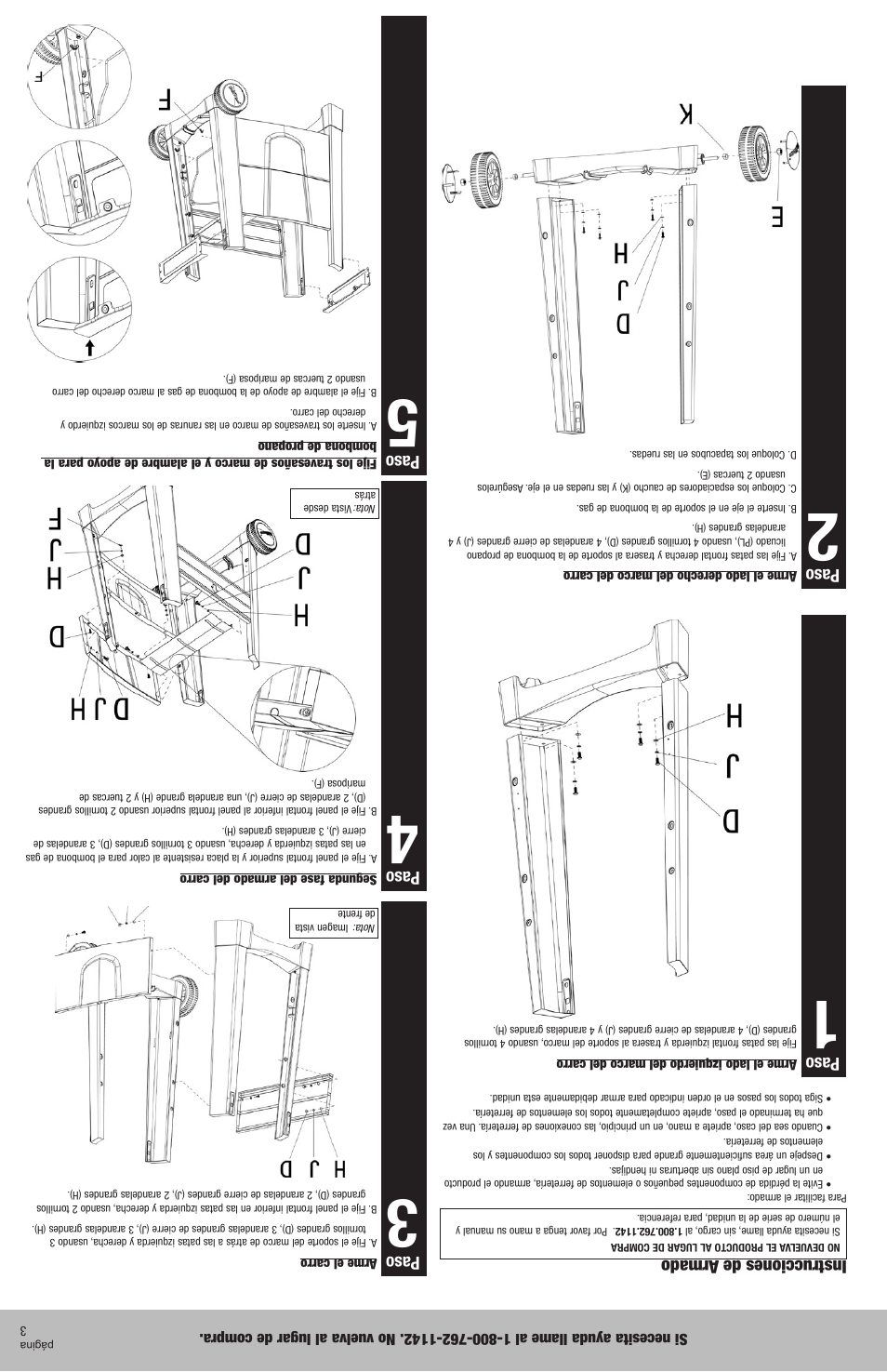 Instrucciones de armado, Paso | Blue Rhino UniFlame GBC621C User Manual | Page 16 / 18