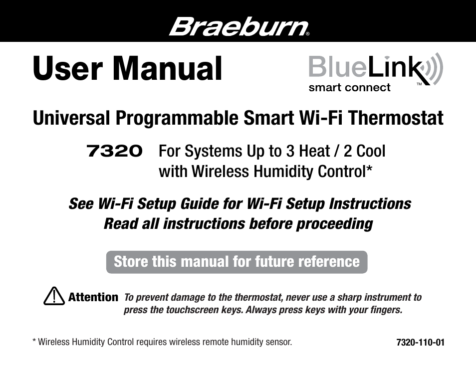 Braeburn 7320 User Manual User Manual | 40 pages