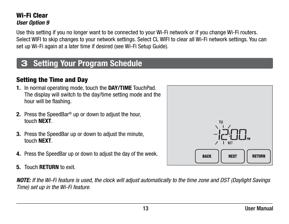 3 setting your program schedule | Braeburn 7320 User Manual User Manual | Page 13 / 40