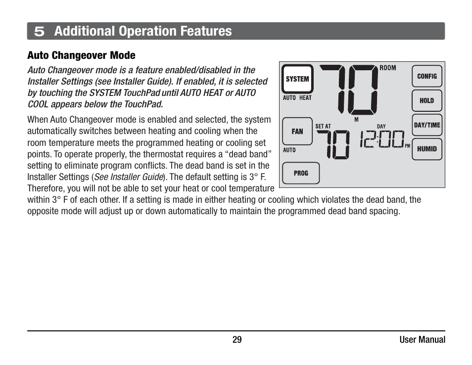 5 additional operation features | Braeburn 7320 User Manual User Manual | Page 29 / 40