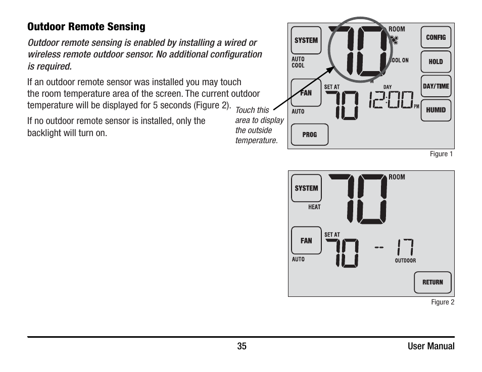 Outdoor remote sensing | Braeburn 7320 User Manual User Manual | Page 35 / 40