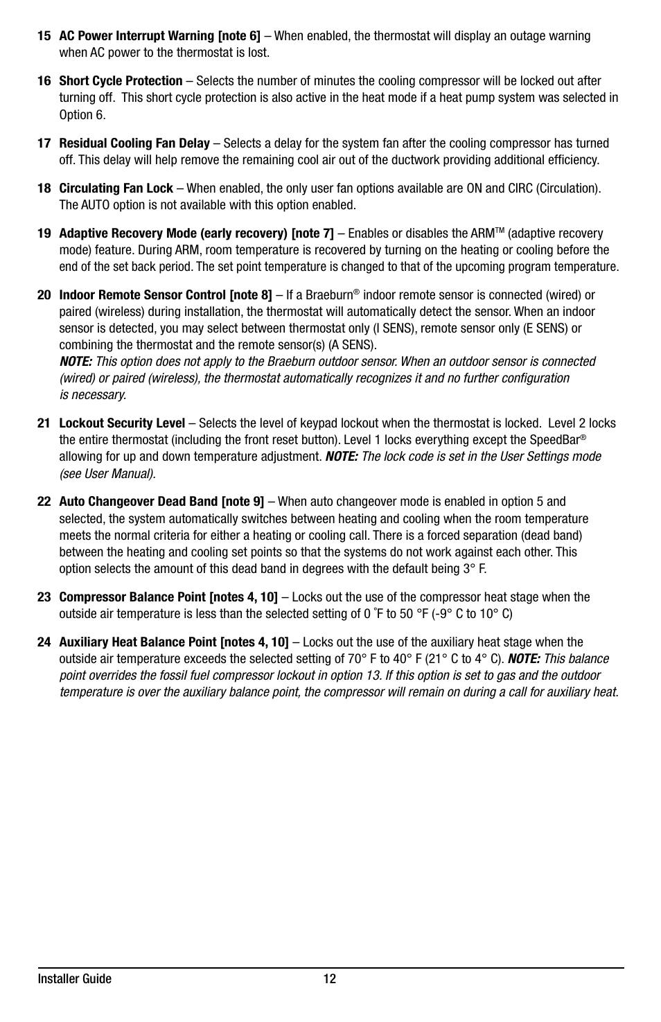 Braeburn 7320 Installer Guide User Manual | Page 12 / 16
