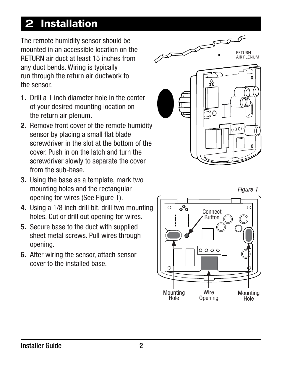 Installation | Braeburn 7330 User Manual | Page 2 / 8
