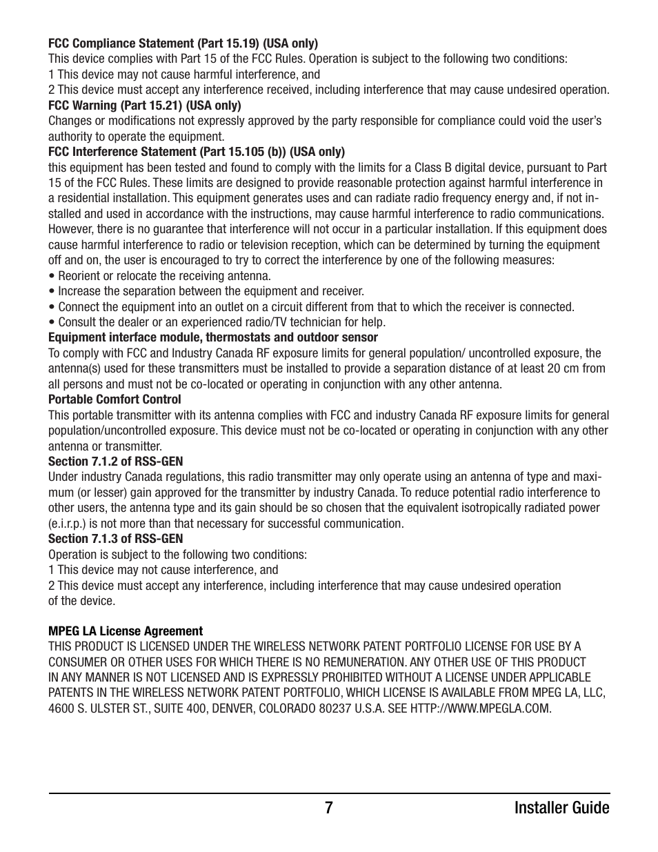 7 installer guide | Braeburn 7330 User Manual | Page 7 / 8