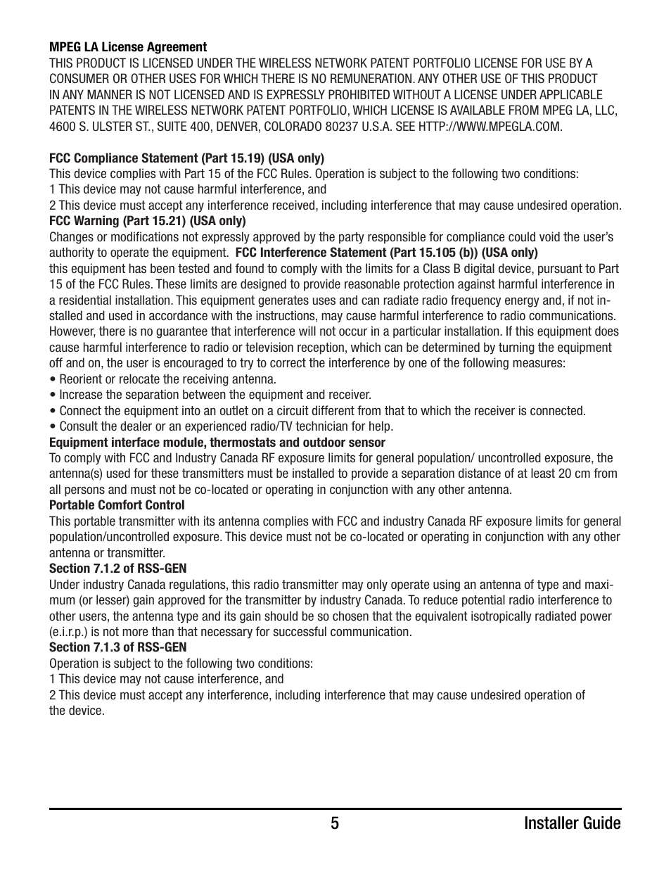 5 installer guide | Braeburn 7390 User Manual | Page 5 / 6