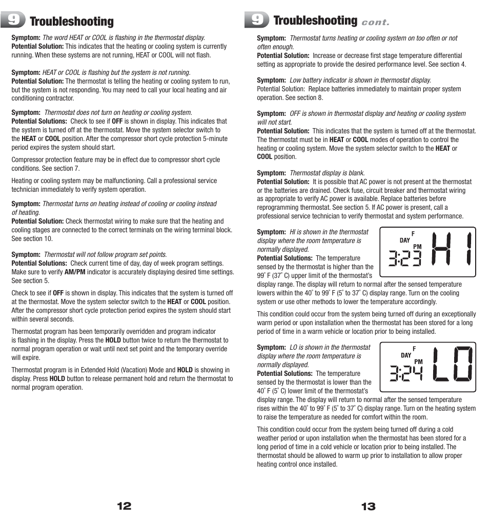 Troubleshooting | Braeburn 2200 User Manual | Page 7 / 9