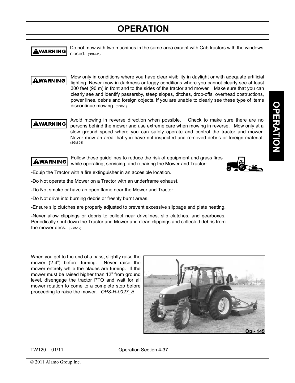 Operation, Opera t ion | Blue Rhino TW120 FC-0024 User Manual | Page 145 / 194