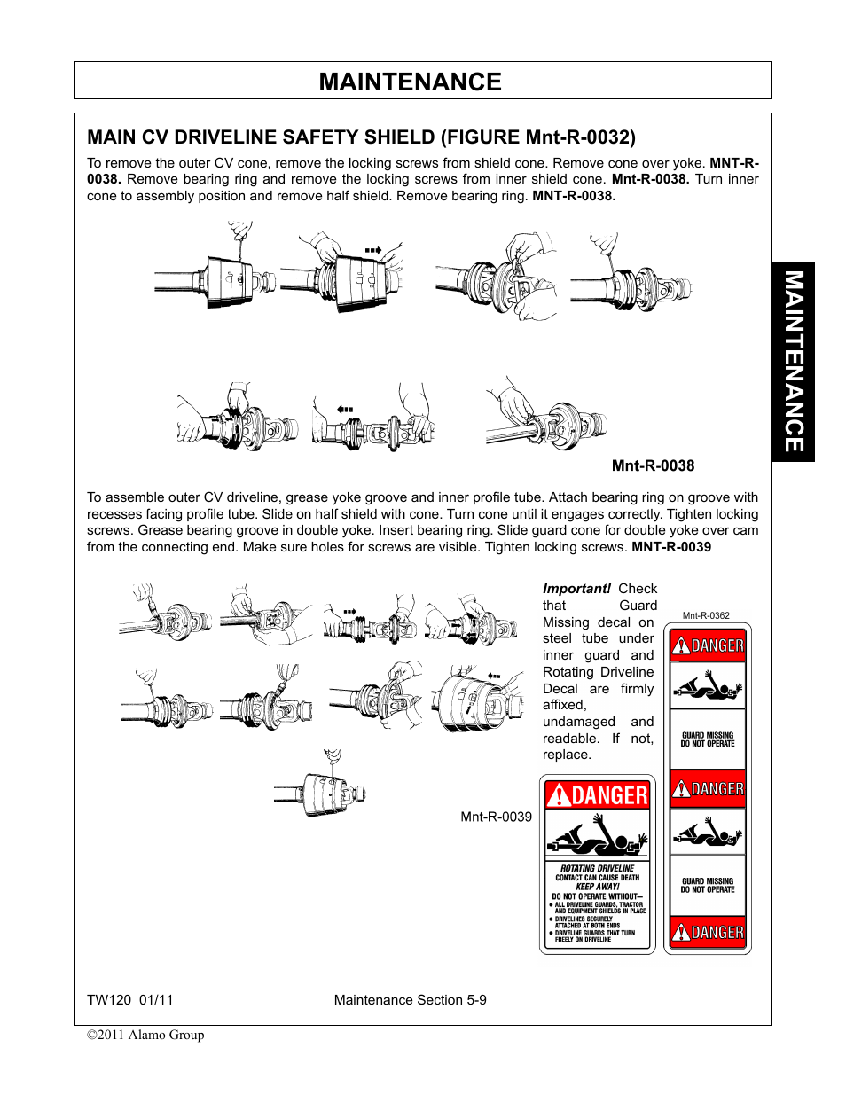 Maintenance | Blue Rhino TW120 FC-0024 User Manual | Page 165 / 194