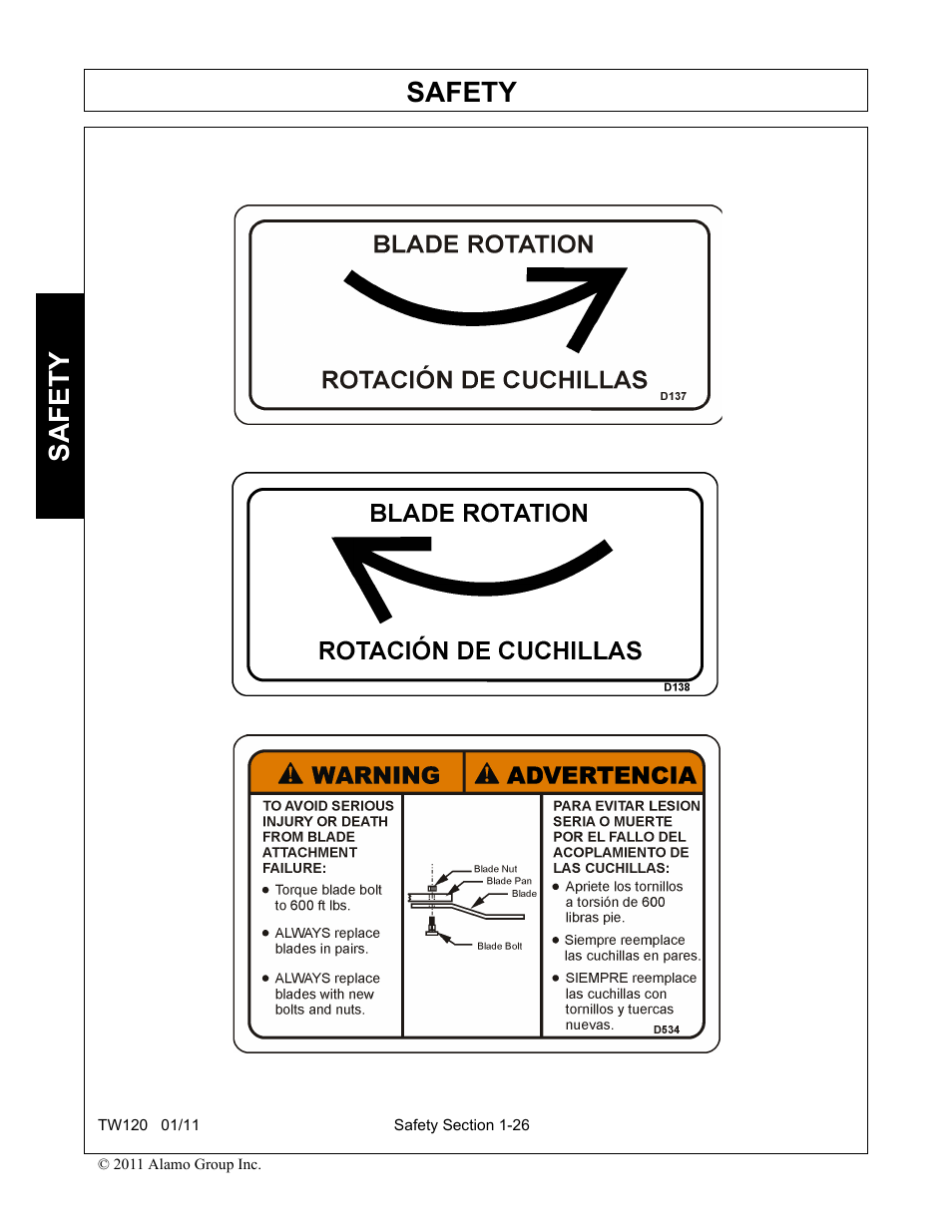 Safety | Blue Rhino TW120 FC-0024 User Manual | Page 34 / 194