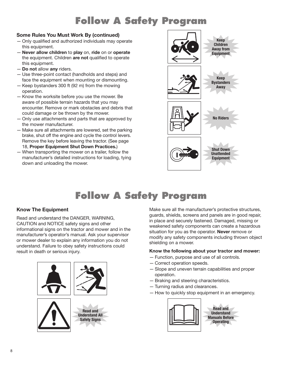 Follow a safety program | Blue Rhino TW120 FC-0024 User Manual | Page 46 / 194
