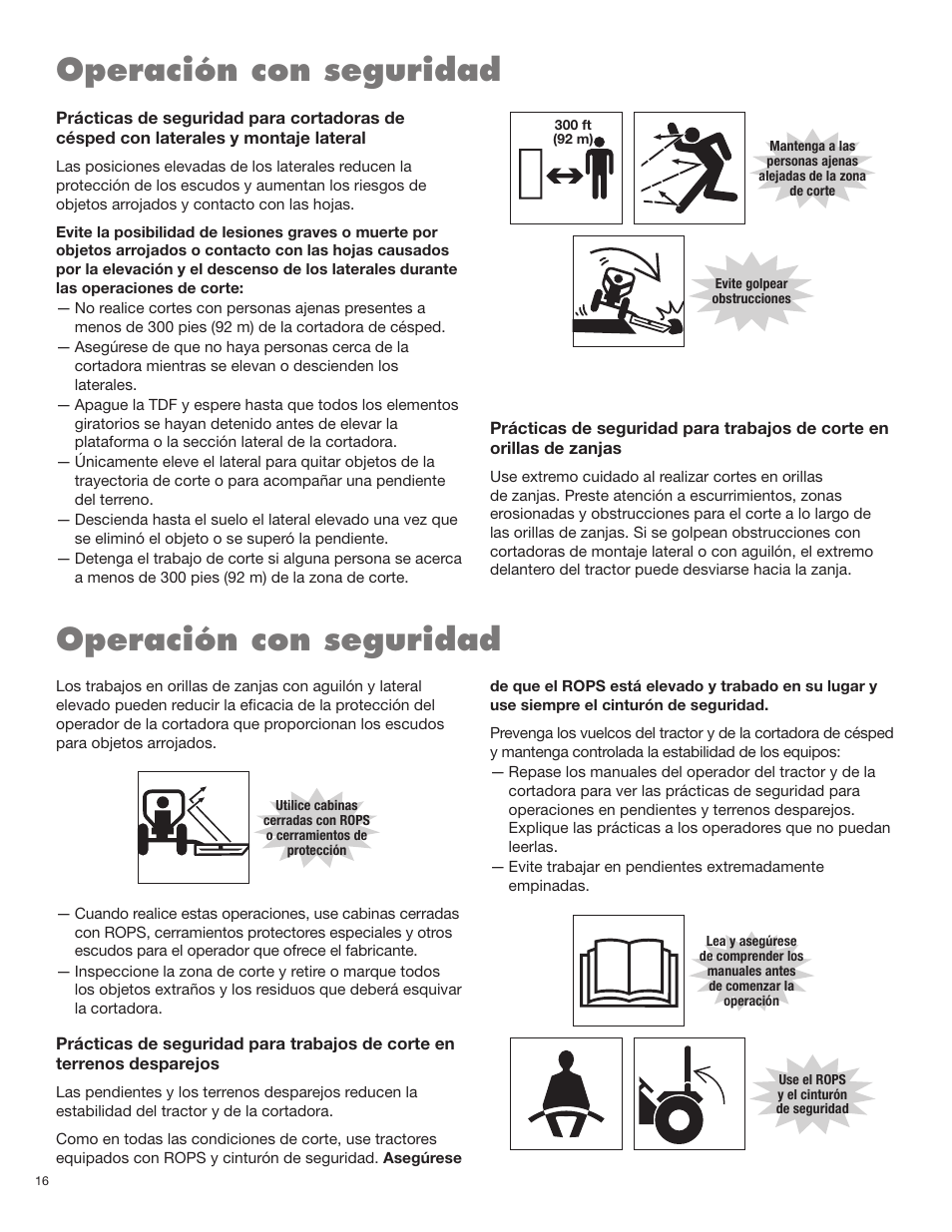 Operación con seguridad | Blue Rhino TW120 FC-0024 User Manual | Page 80 / 194