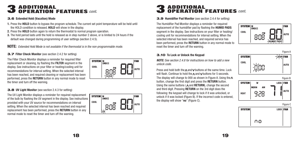 5300_18_19.pdf, Additional operation features | Braeburn 5300 3H-2C User Manual User Manual | Page 10 / 15