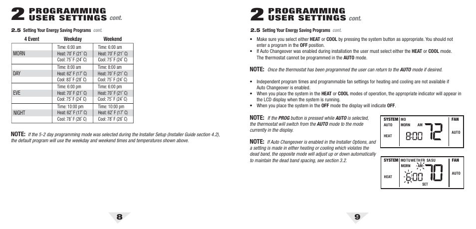 53u_8_9.pdf, Programming user settings | Braeburn 5300 2H-2C User Manual User Manual | Page 5 / 14