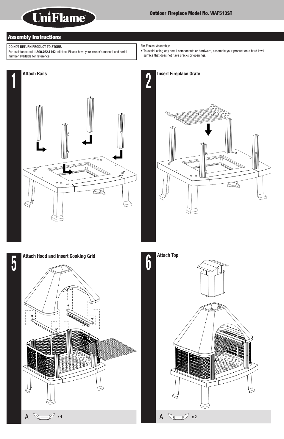 Blue Rhino WAF513ST User Manual | Page 4 / 8