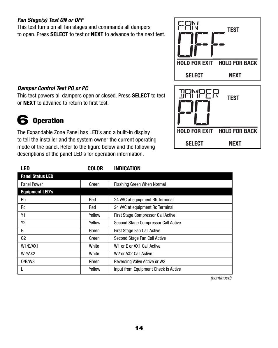 Operation | Braeburn 140404 User Manual | Page 14 / 22