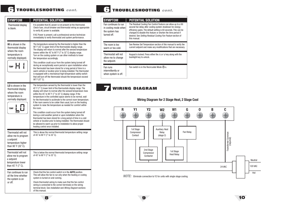 3100_8_9_10.pdf, Wiring diagram, Troubleshooting | Braeburn 3100 User Manual | Page 5 / 6