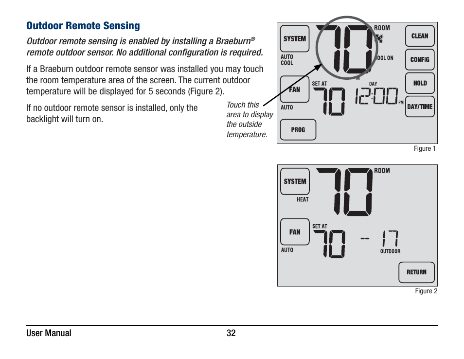 Outdoor remote sensing | Braeburn 5320 User Manual User Manual | Page 32 / 35