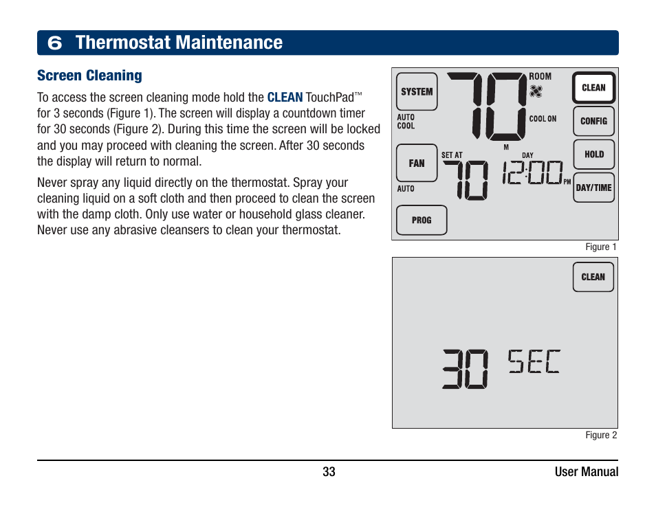 6 thermostat maintenance | Braeburn 5320 User Manual User Manual | Page 33 / 35