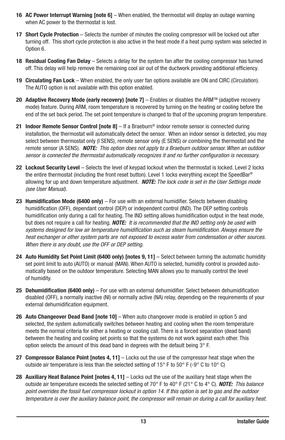 Braeburn 6400 Installer Guide User Manual | Page 13 / 18