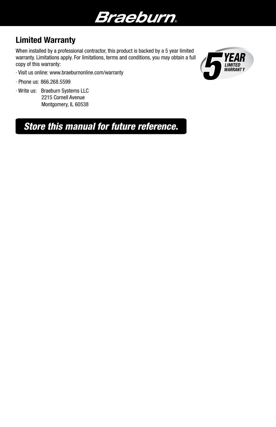 Year | Braeburn 6400 Installer Guide User Manual | Page 16 / 18