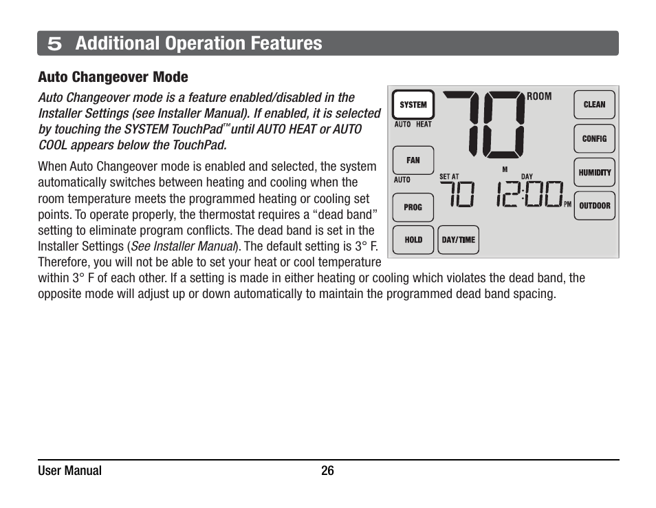 5 additional operation features | Braeburn 6400 User Manual User Manual | Page 26 / 38
