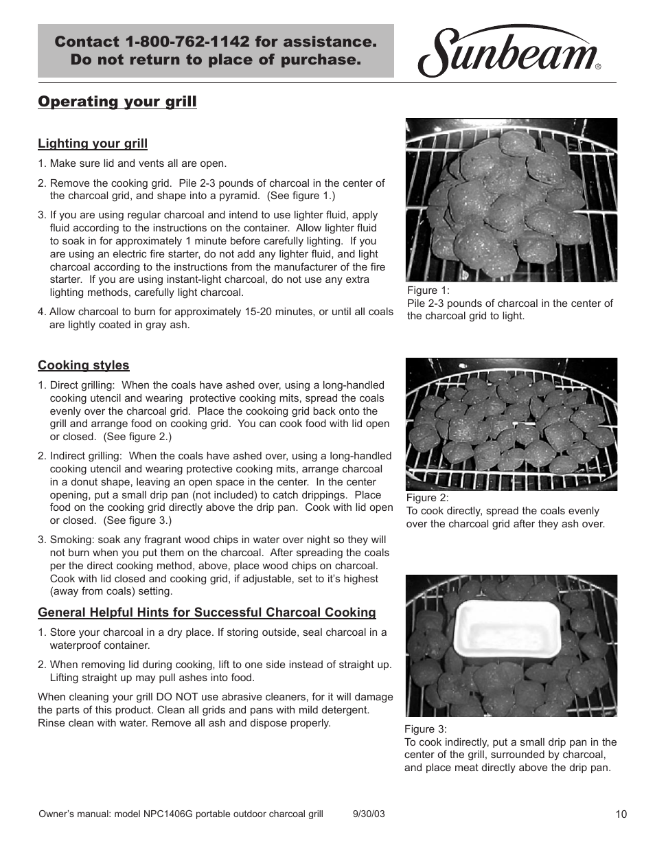 Operating your grill | Blue Rhino NPC1406G User Manual | Page 11 / 24