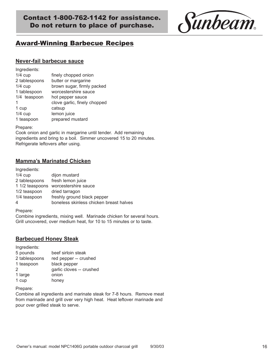 Blue Rhino NPC1406G User Manual | Page 17 / 24